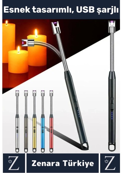 Kompakt Rüzgara Yağmura Outdoor Kamp Piknik USB Şarjlı Esnek Bükülebilir Ocak Çakmağı fiyatları