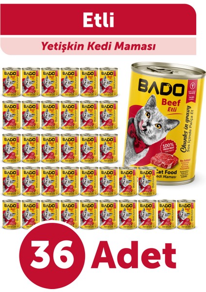 Yetişkin Yaş Kedi Maması Etli Biftekli 400GR 36'lı