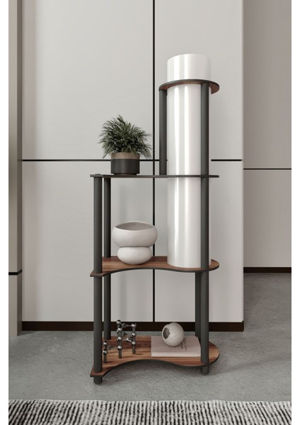 Estilo Dor Dekoratif Raflı Lambader Ceviz fiyatları