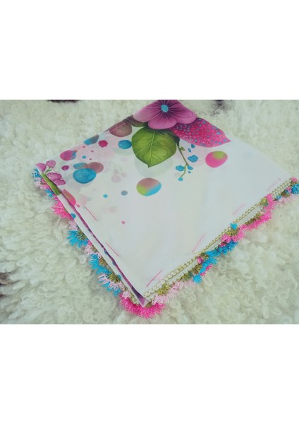 ve Reyhan %100 Pamuk Yazma Üzerine Tamamı El Işi Dört Tarafı Oyalı Yazma, Eşarp, Mevlit Örtüsü 100 x 100CM fiyatları