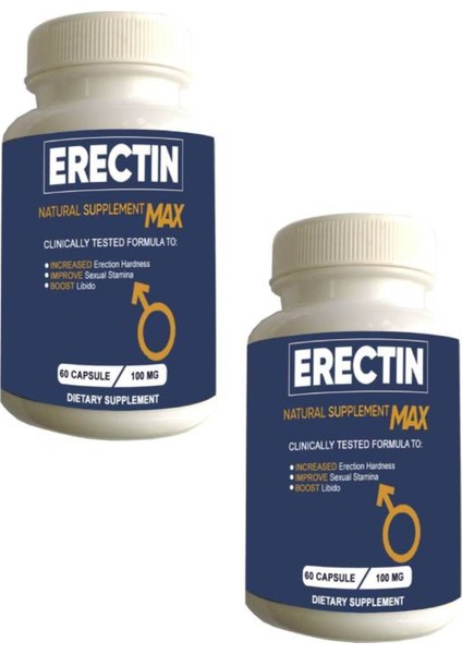 Erectin Max Erkeklere Büyütücülü&performansa 60'lı Takviye x 2 Adet+Lustra Masaj Yağı ile 30 ml modelleri