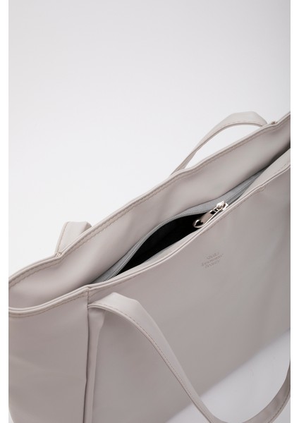 Gri SHK90 Suni Deri Iç Bölmeli Fermuarlı El, Kol ve Omuz Shopper Çanta indirimleri