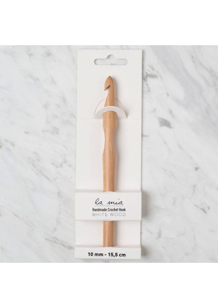 La Mia Whitewood 10 mm 15.5 cm Ahşap Yün Tığ