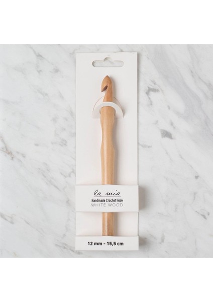 La Mia Whitewood 12 mm 15.5 cm Ahşap Yün Tığ