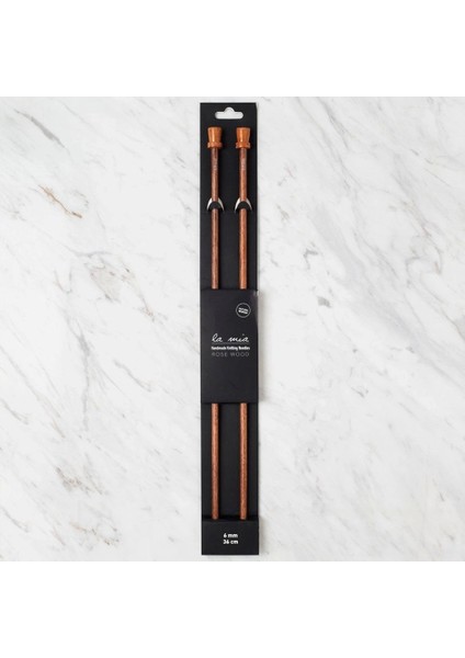 La Mia Rosewood 6 mm 36 cm Ahşap Örgü Şişi