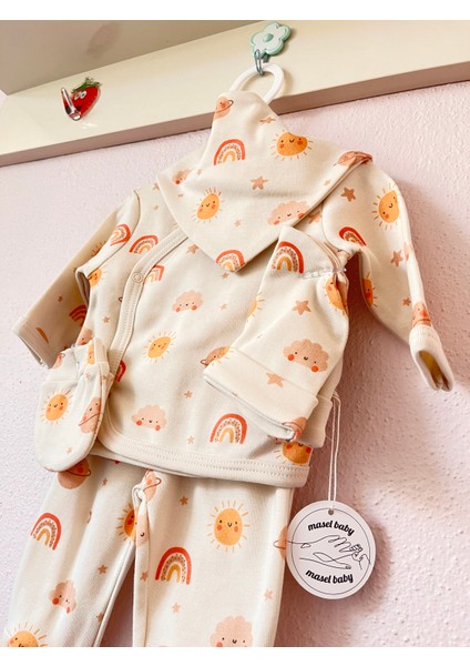 Pamuklu 5'li Yenidoğan Hastane Çıkış Seti