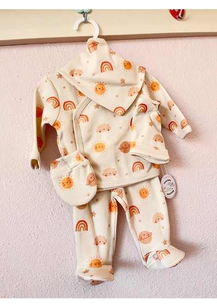 Pamuklu 5'li Yenidoğan Hastane Çıkış Seti