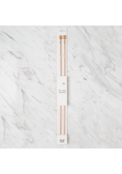 La Mia Whitewood 2.5 mm 36 cm Ahşap Örgü Şişi