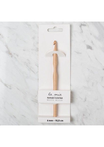 La Mia Whitewood 6 mm 15.5 cm Ahşap Yün Tığ