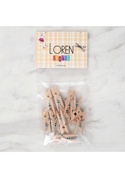 Loren 10 Lu Natural Mini Ahşap Mandal fiyatları