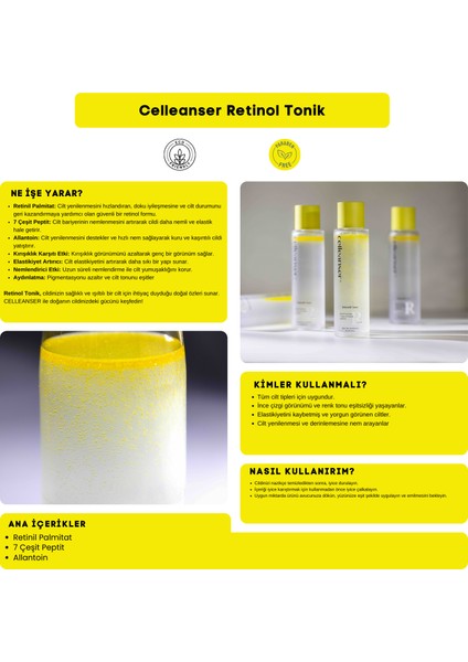 7 Peptit ve Retinil Palmitat ile Cilt Onarımını Destekleyen Retinol Tonik fırsatları