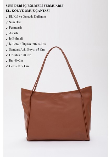 Taba SHK90 Suni Deri Iç Bölmeli Fermuarlı El, Kol ve Omuz Shopper Çanta modelleri