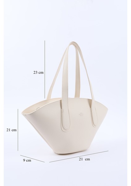 Krem SHK124 Suni Deri, Astarlı, Fermuarlı,tek Bölmeli El, Kol ve Omuz Çantası fiyatları