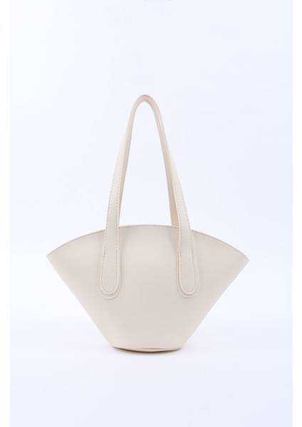 Krem SHK124 Suni Deri, Astarlı, Fermuarlı,tek Bölmeli El, Kol ve Omuz Çantası fırsatları