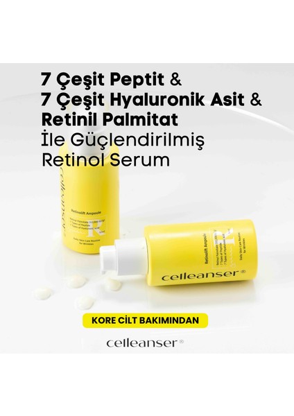 7 Çeşit Peptit & 7 Çeşit Hyaluronik Asit ile Nem ve Cilt Yenilenmesini Destekleyen Retinol Serum indirimleri