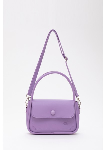 Lila SHK97 Suni Deri Ön Cep Detaylı 2 Bölmeli Ayarlanabilir Askılı El,kol ve Omuz Çantası