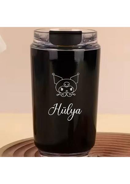 Kişiye Özel Retro Stil 240ML Vakumlu Isı Korumalı Kuromi Baskılı Termos Kupa