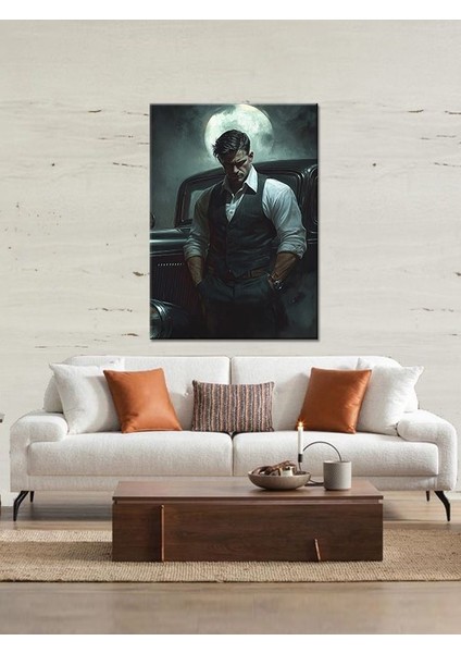 Klasik Araba ve Dolunay Pozu Mdf Tablo fiyatları