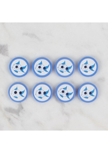 Loren Crafts Koyu Mavi 8 Li Balık Düğme - 576 fiyatları
