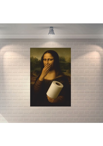 Mona Lisa Wc Dekoratif Ahşap Poster