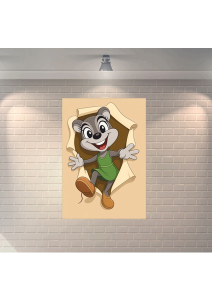 Sevimli Sincap Dekoratif Ahşap Poster