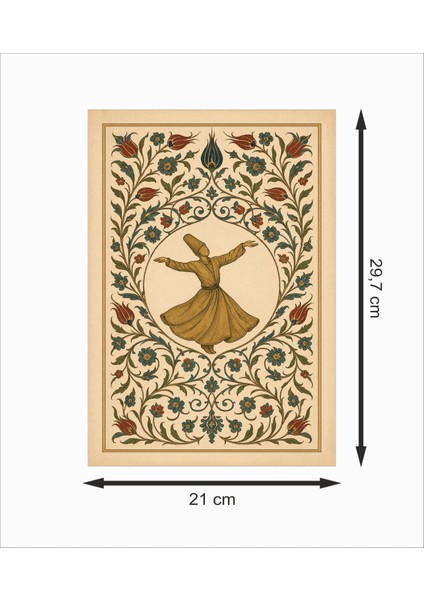 Semazen Tasavvuf Dekoratif Retro Ahşap Poster fiyatları