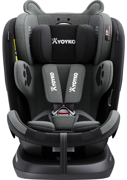 Bear 360 Derece Dönebilir Yatabilir 0-36 kg Isofixli Oto Koltuğu Gri modelleri