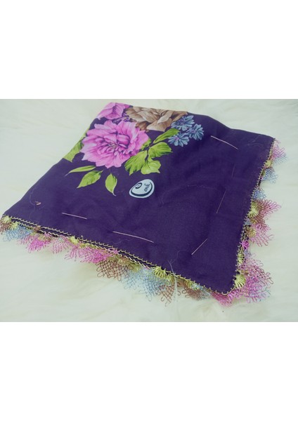 ve Reyhan %100 Pamuk Yazma Üzerine Tamamı El Işi Dört Tarafı Oyalı Yazma, Eşarp, Mevlit Örtüsü 100 x 100CM modelleri
