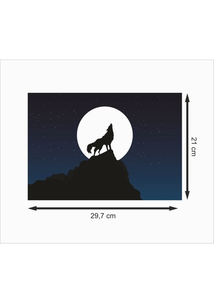 Bozkurt Gece Dekoratif Ahşap Poster fiyatları