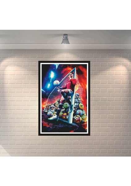 Ronaldo Futbolcu 3 Çerçeve Görünümlü Dekoratif Ahşap Poster