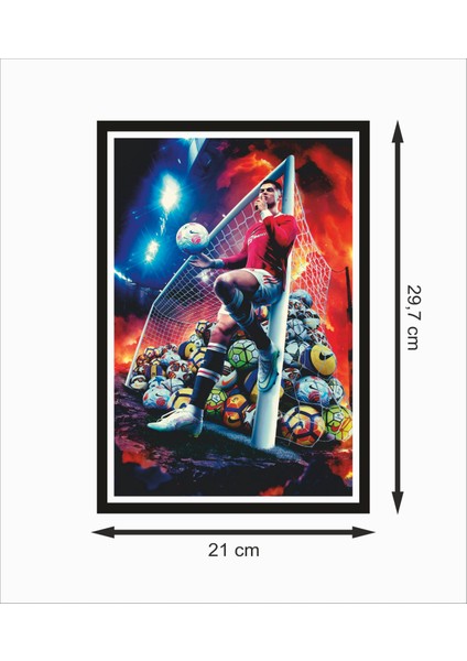 Ronaldo Futbolcu 3 Çerçeve Görünümlü Dekoratif Ahşap Poster fiyatları