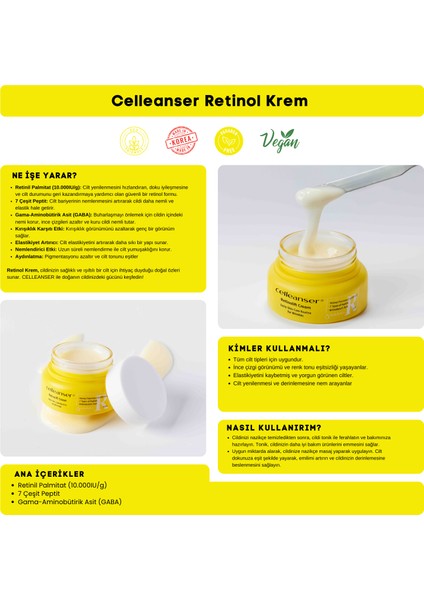 7 Peptit & Retinil Palmitat Içeren Retinol Krem – Canlı ve Sıkı Görünüm Için fırsatları