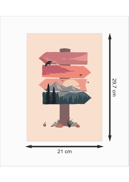 Yön Tabela Manzara Dekoratif Ahşap Poster fiyatları