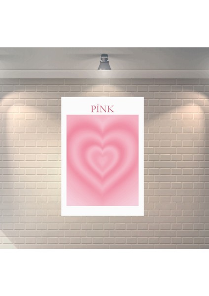 Pembe Pink Dekoratif Ahşap Poster