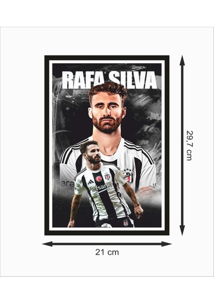 Beşiktaş Rafa Silva Futbolcu 2 Çerçeve Görünümlü Dekoratif Ahşap Poster fiyatları