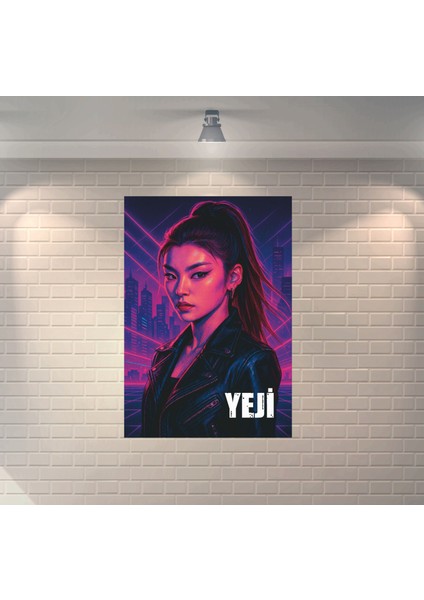 Itzy Yeji Dekoratif Retro Ahşap Poster