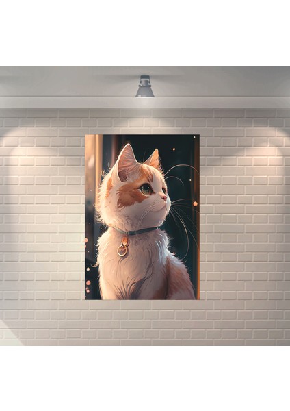 Sevimli Kedi Yavrusu Dekoratif Ahşap Poster