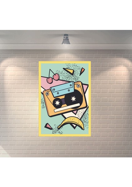 Collage Kaset Dekoratif Ahşap Poster