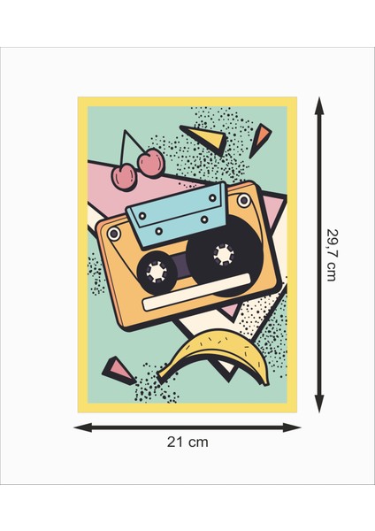 Collage Kaset Dekoratif Ahşap Poster fiyatları