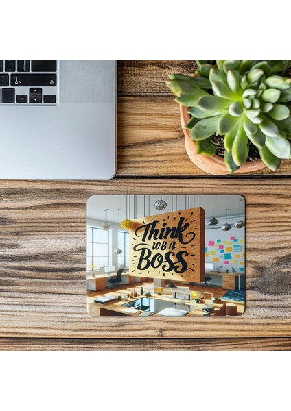 Patron Gibi Düşün Temalı Motivasyon Mousepad - 19X23 cm 2 mm Dikdörtgen Ithal Baskılı Mouse Pad modelleri