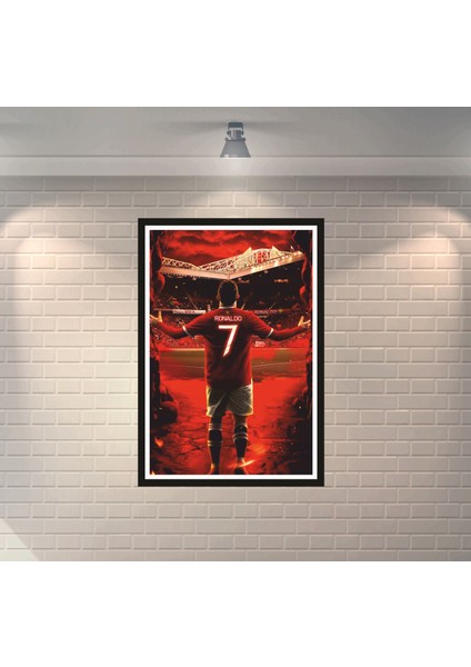 Ronaldo Futbolcu 4 Çerçeve Görünümlü Dekoratif Ahşap Poster