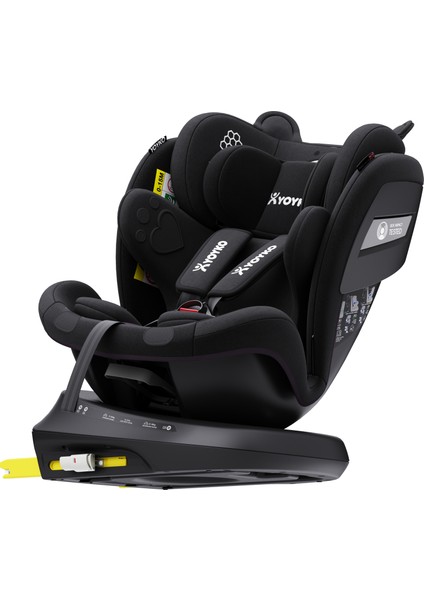 Bear 360 Derece Dönebilir Yatabilir 0-36 kg Isofixli Oto Koltuğu Siyah