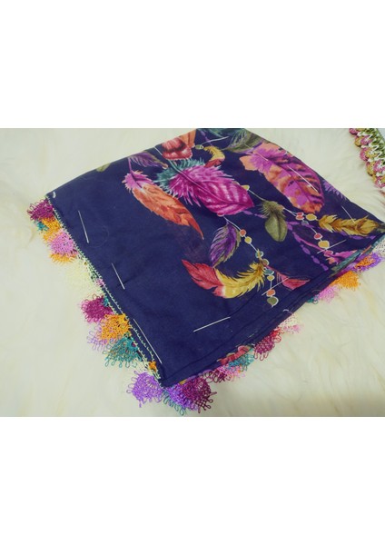 ve Reyhan %100 Pamuk Yazma Üzerine Tamamı El Işi Dört Tarafı Oyalı Yazma, Eşarp, Mevlit Örtüsü 100 x 100CM fırsatları