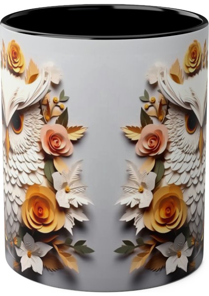 Baykuş Desenli Baskılı Kupa Bardak fırsatları