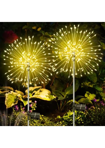 solar 200 led sarı renk led bahçe aydınlatma solar bahçe süsü sge1003