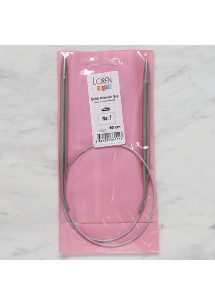 Loren Crafts 7 mm Çelik Misinalı Şiş 60 cm