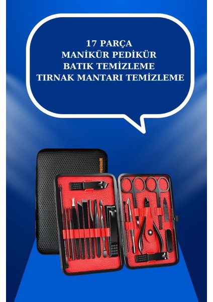 17 Parça El Ayak Bakım Seti Tırnak Temizleme Manikür Pedikür Cımbız Törpü Tırnak Makası fiyatları