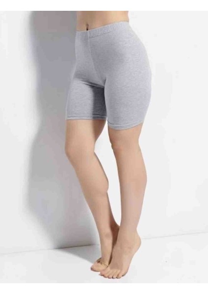 Ağlı Kısa Gri Penye Tayt (Süper Kalite)