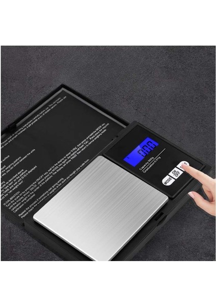 Kapaklı Küçük Dijital Hassas Cep Ölçeği Mücevher Vb. Terazisi LCD Elektronik Kuyumcu Laboratuvar Tartısı (Max: 500 Gr)