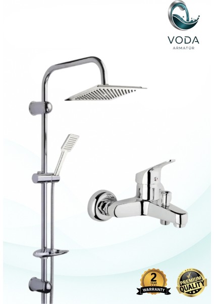 Krom 2'li Banyo Seti | Robot Duş Takımı & Banyo Bataryası